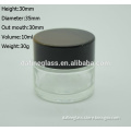 10ml transparent cosmetic bottle face cream glass jar with electroplated cap